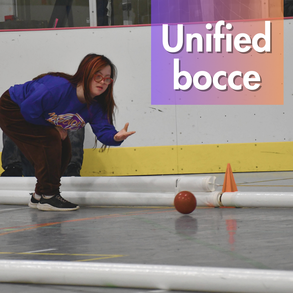 student playing bocce