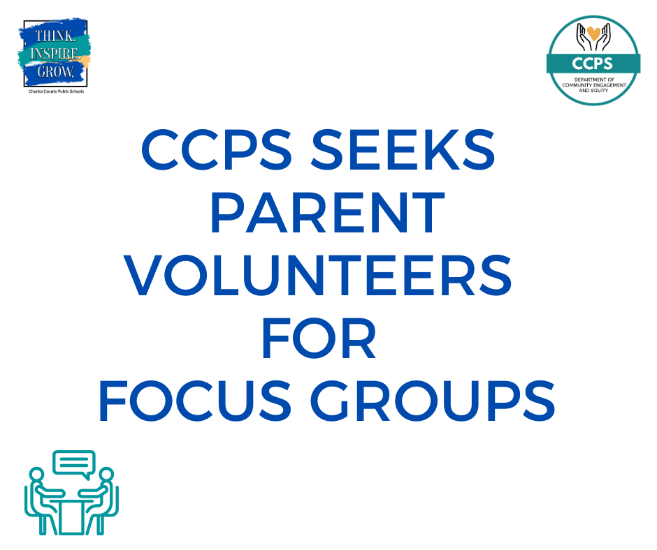 blue text on white background that reads ccps seeks parent volunteers for focus groups