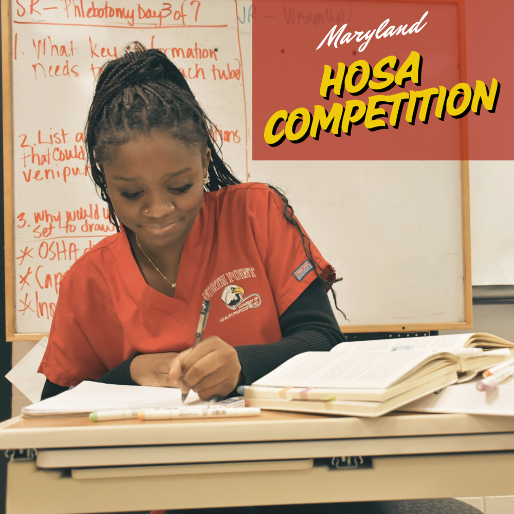student competing in hosa competition