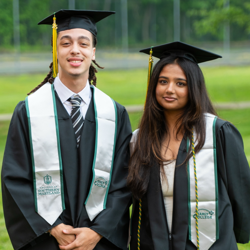 two students ready for graduation