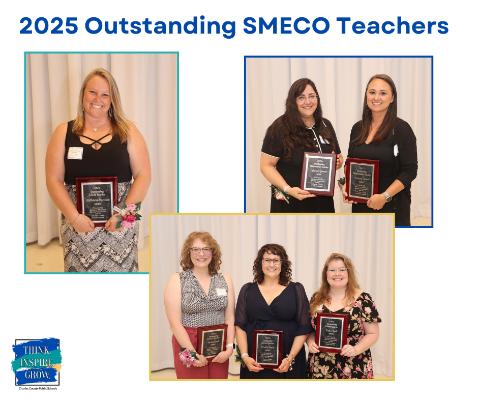 three pictures of 6 teachers recieving awards
