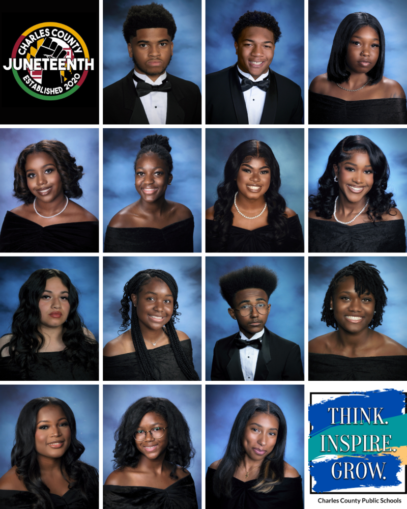 seventeen students in a grid of their senior headshots