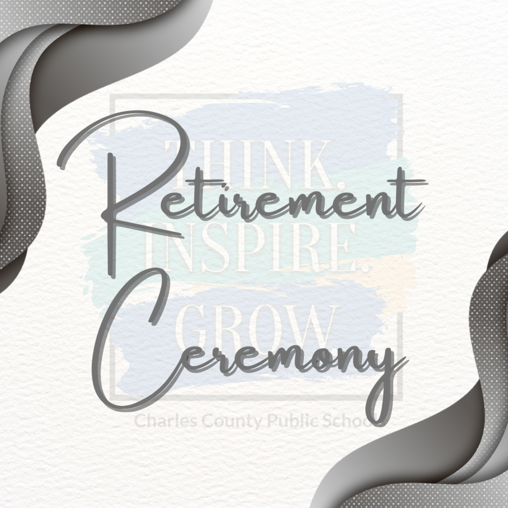 white background with words reitrement ceremony