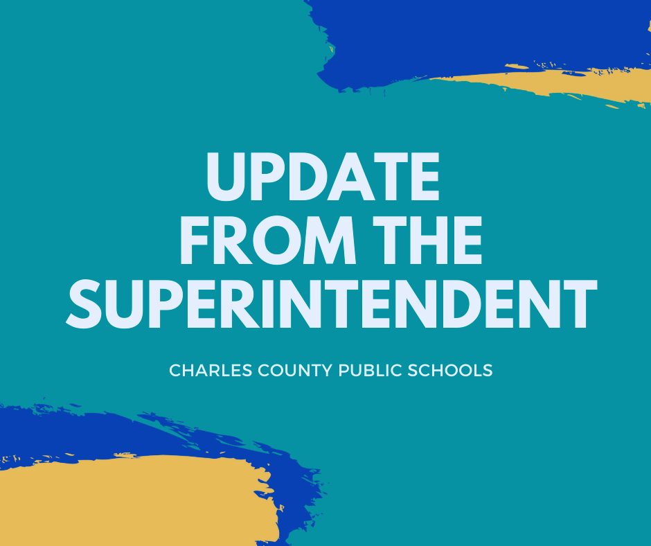 blue background with words update from the superintendent
