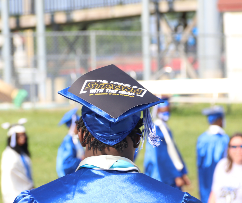 back of graduates head