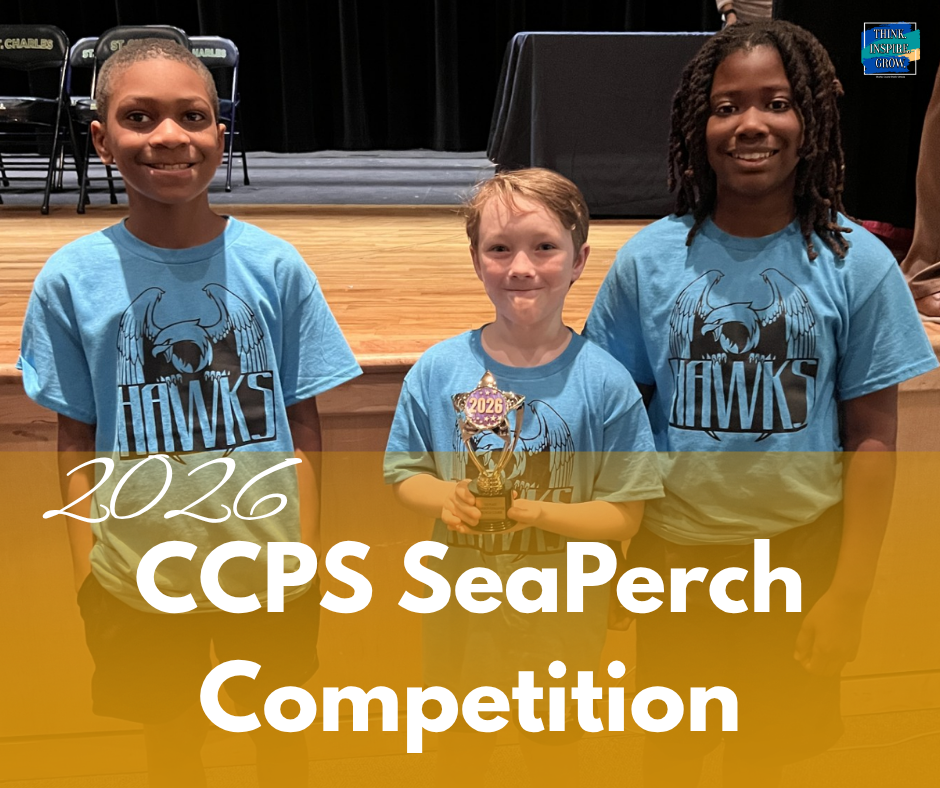Three young students with words "ccps seaperch competition"