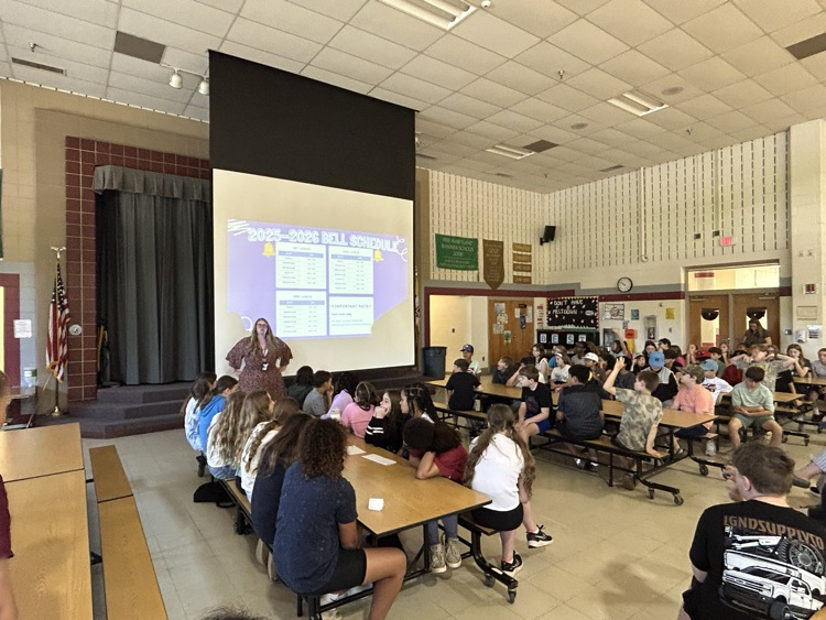 5th Grade students attending middle school transition meeting with staff from Piccowaxen
