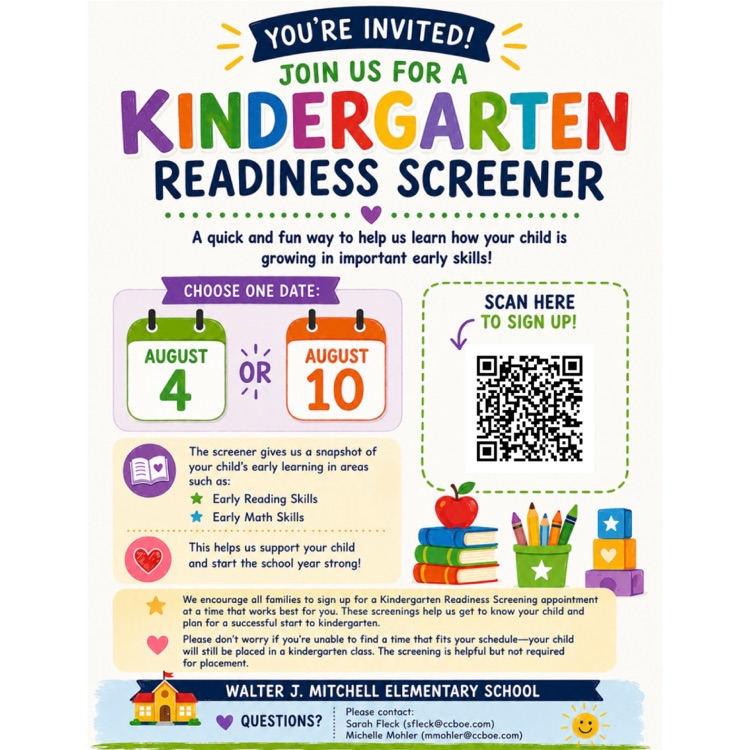 flyer to schedule kindergarten readiness screening