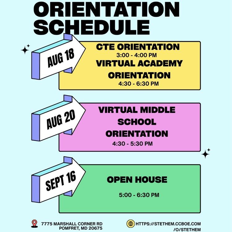 Orientation Schedule