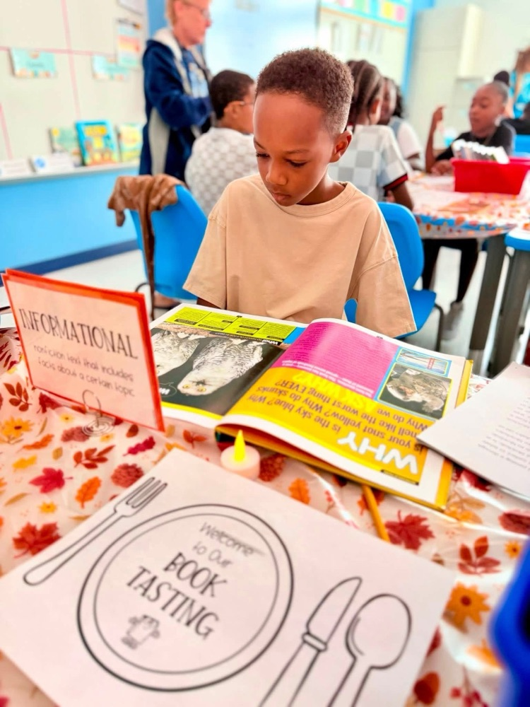 students reading 