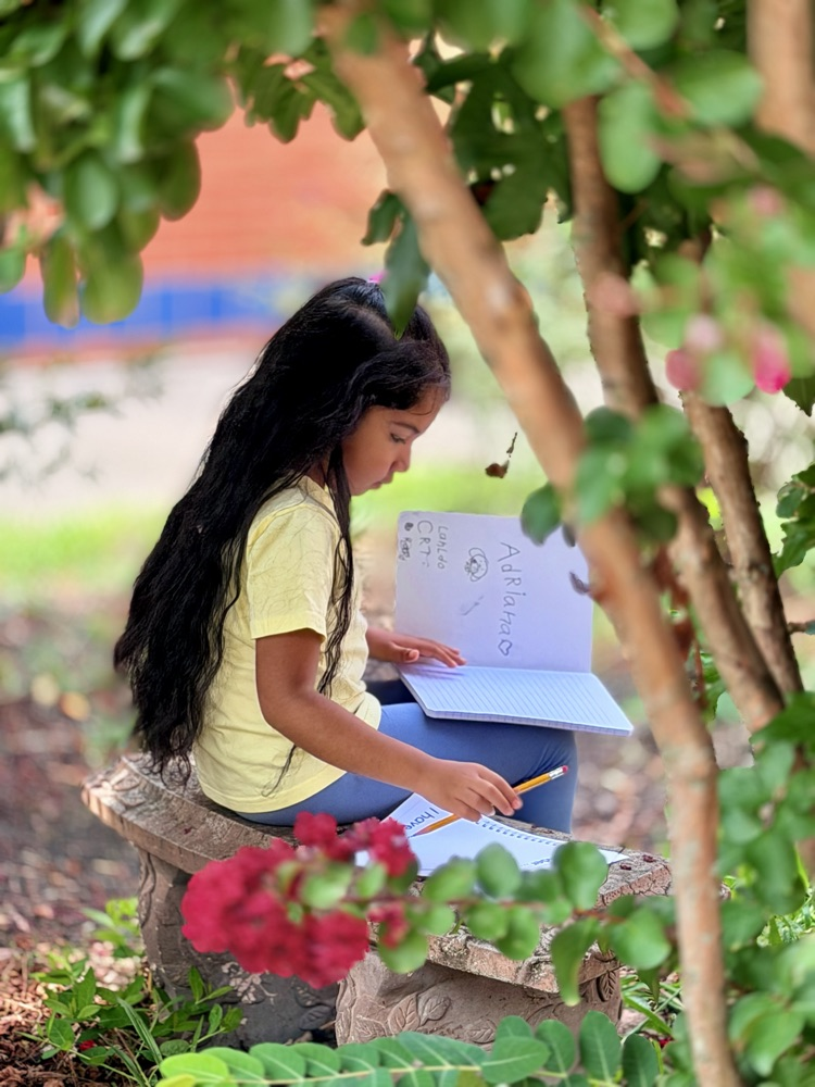 student reading 