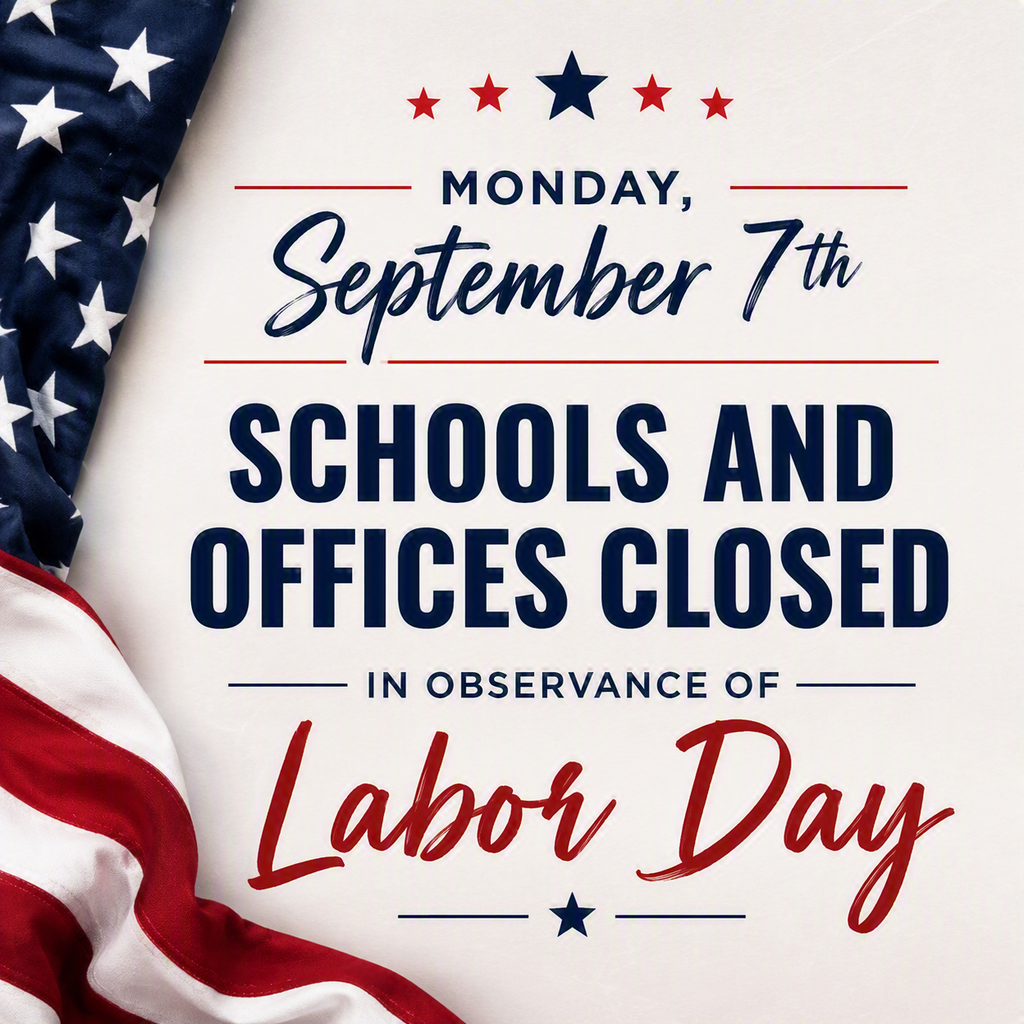 graphic with partial American flags, red and blue stars and text