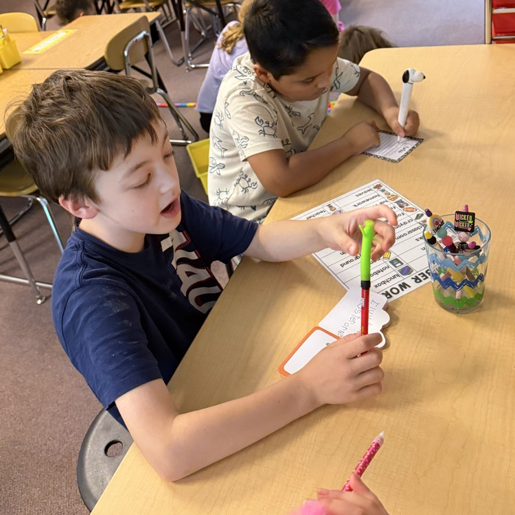 students writing