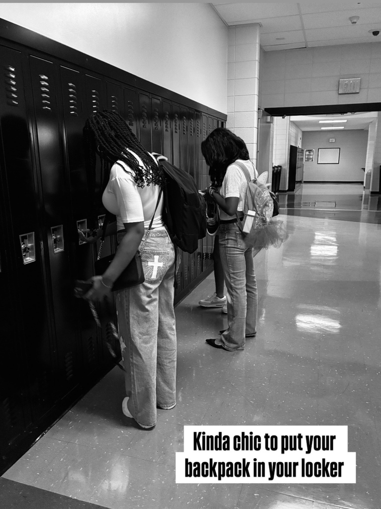 kinda chic to put your backpack in your locker