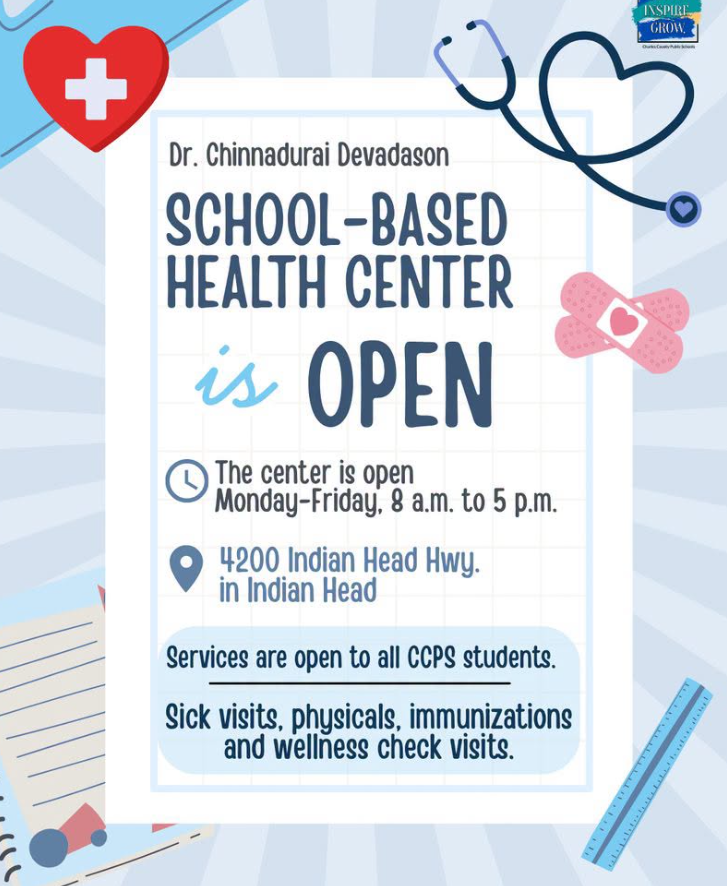 School-Based Health Center Art - the Center is open Monday through Friday to all CCPS students.