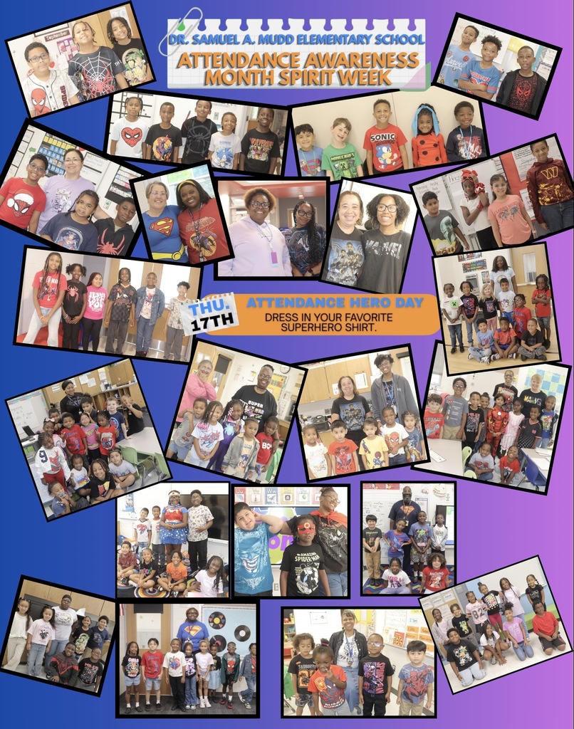 Good afternoon, Dr. Mudd Families!  Today we wrapped up our Attendance Awareness Month Spirit Week with Attendance Hero Day. Our students and staff showed off their favorite superhero shirts and helped us end the week with lots of school spirit.  Thank you to everyone who participated throughout the week and helped us celebrate the importance of being present, ready to learn, and proud to be a Dr. Mudd Dragon.  Reminder: There is no school for students tomorrow, Friday, September 18, 2026.  We hope everyone enjoys the day, and we look forward to welcoming our Dragons back on Monday!