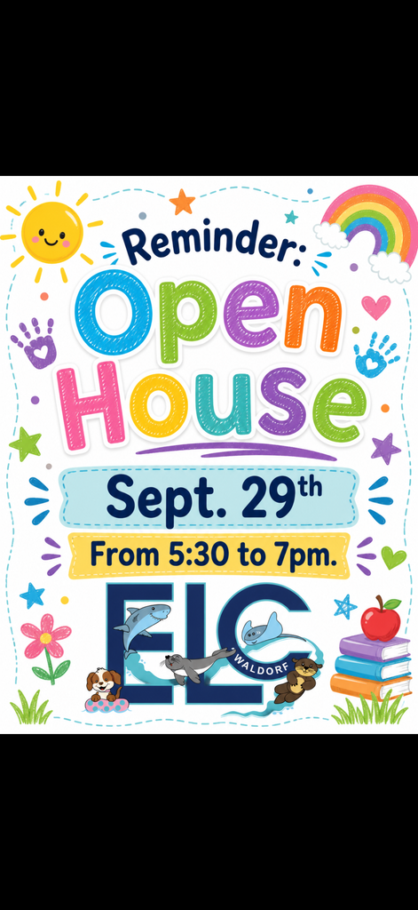 Reminder about Open House 5:30 to 7pm 9/29/26