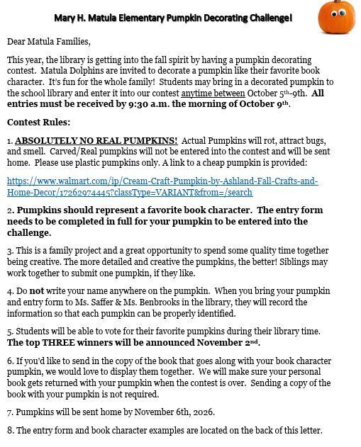 pumpkin decorating contest info