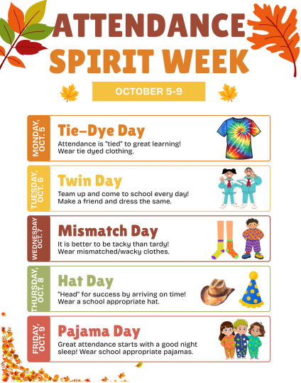 Berry Elementary Attendance Spirit Week
