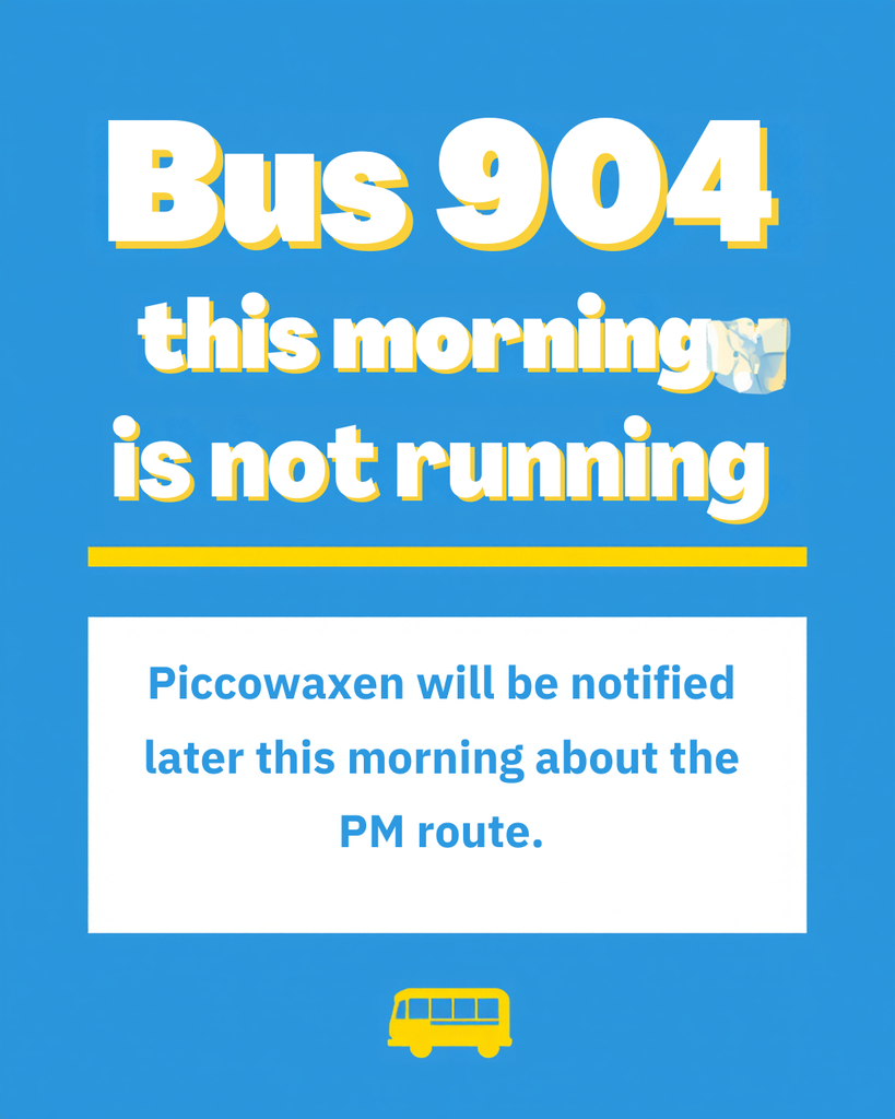 Blue backgrouns with text listing bus 904 information