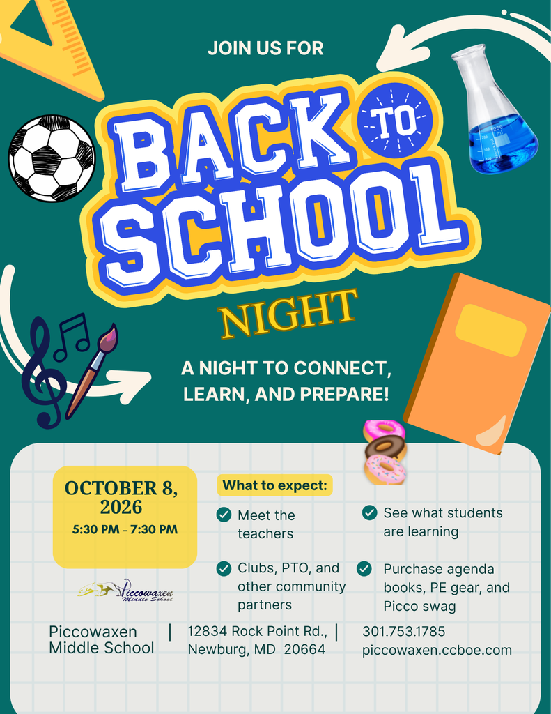 back to school night text on flyer with date and times