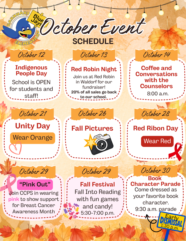 October Event Schedule