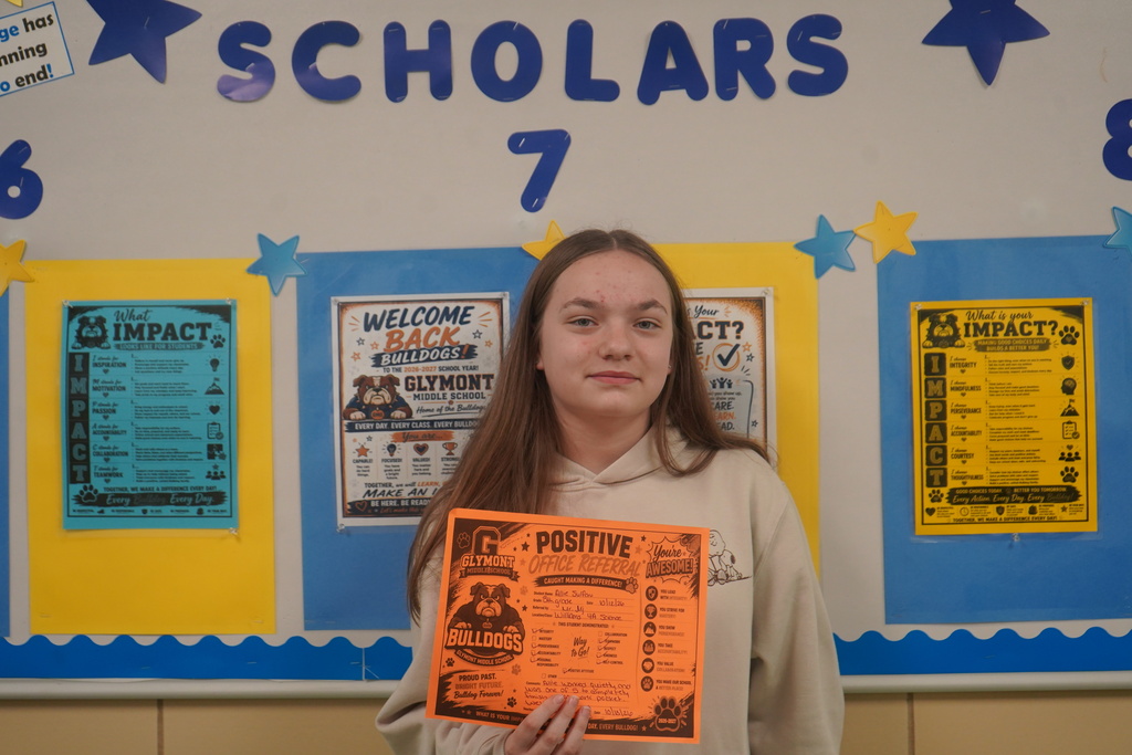 Positive Office Referral Recipients at Glymont Middle School