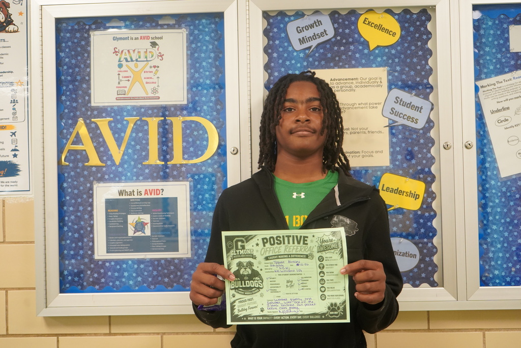 Positive Office Referral Recipients at Glymont Middle School