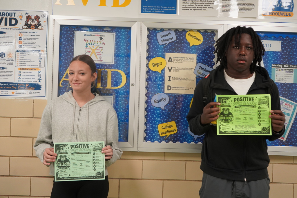 Positive Office Referral Recipients at Glymont Middle School