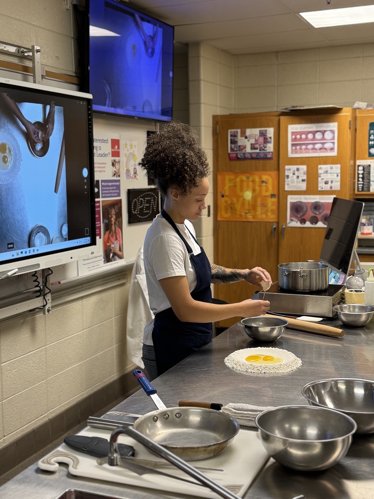 Nadia Phillips former student of 2020 culinary class came to visit and teach pasta