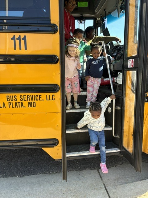 getting off school bus