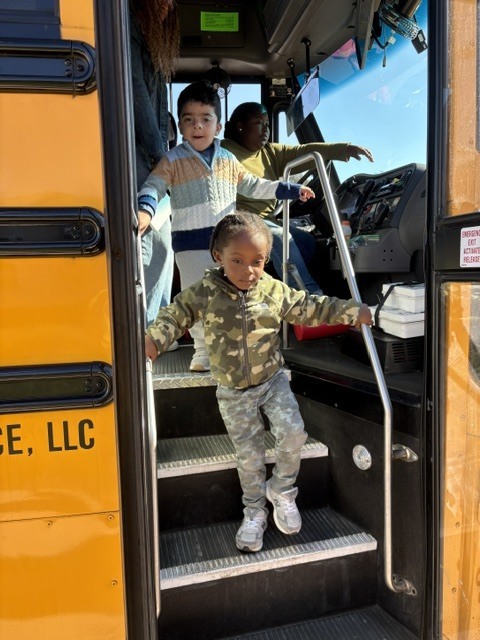 getting off school bus