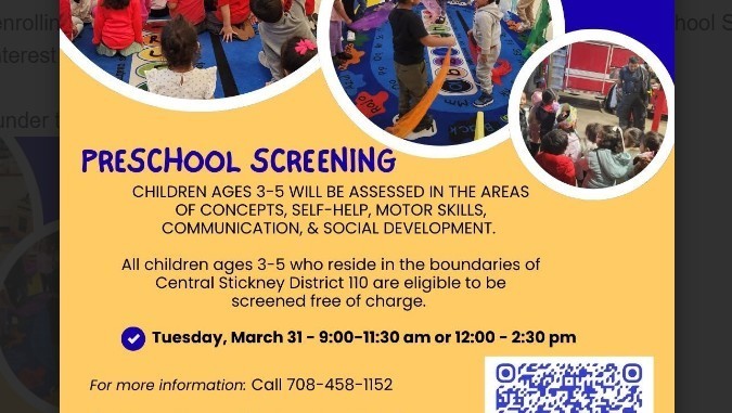 Prek screening with ages and dates