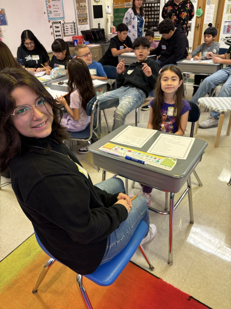 Mrs. Delestowicz’s 8th graders met Mrs. Duffner’s 2nd graders for the first time today. We can’t wait to work with our learning buddies this year!
