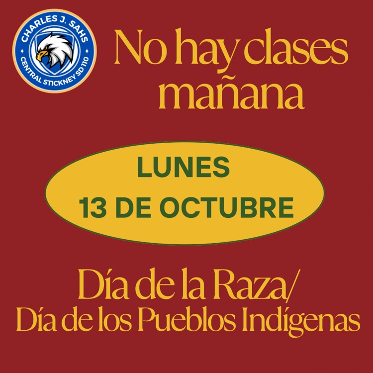 No School Monday, October 13