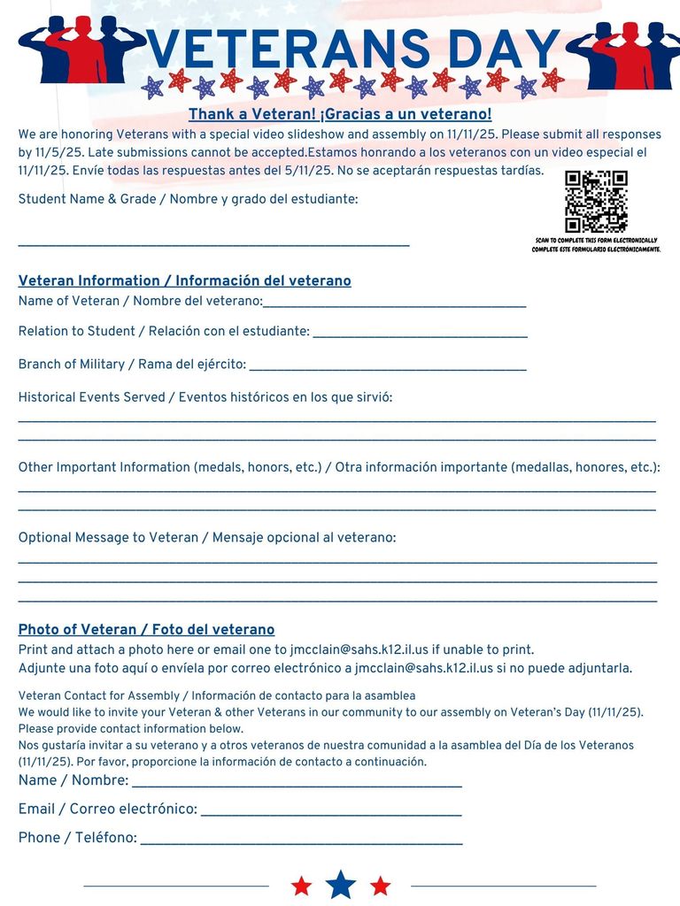 Veterans Day activities