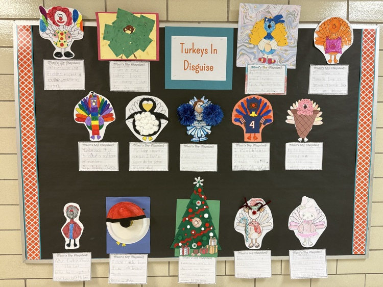 Second Grade continues their tradition of Turkey Disguises. Do you see any turkeys around here?
