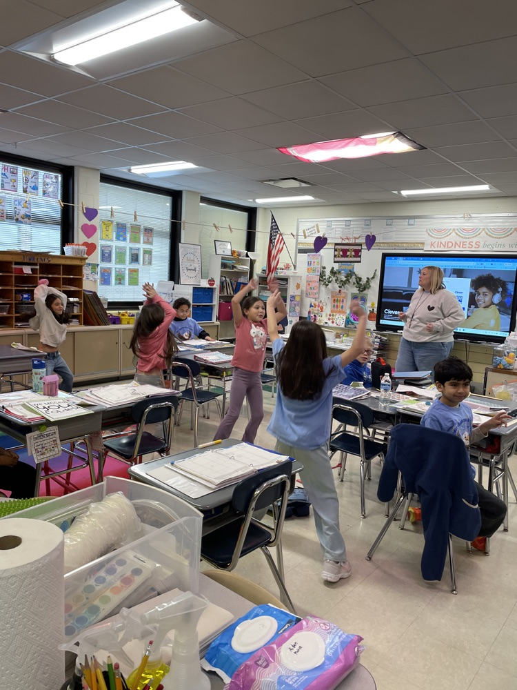 We did 100 jumping jacks collectively as a class!