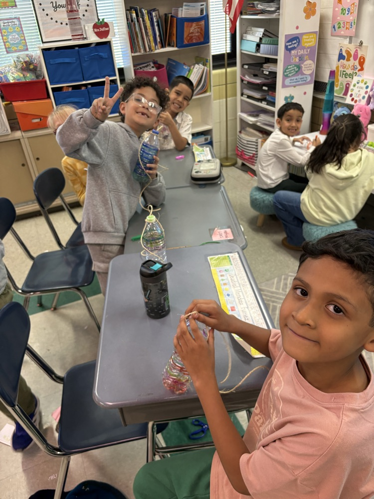 Mrs. Duffner’s and Mrs. Hervieux’s classes are celebrating Earth Week working together to reuse water bottles.