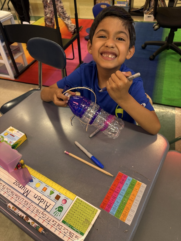 Mrs. Duffner’s and Mrs. Hervieux’s classes are celebrating Earth Week working together to reuse water bottles.