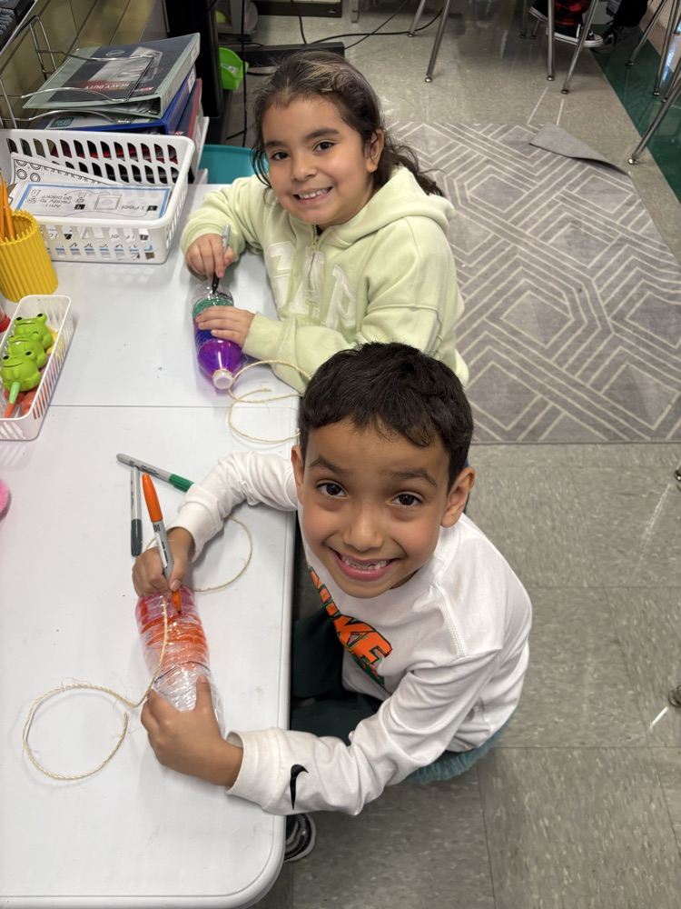 Mrs. Duffner’s and Mrs. Hervieux’s classes are celebrating Earth Week working together to reuse water bottles.