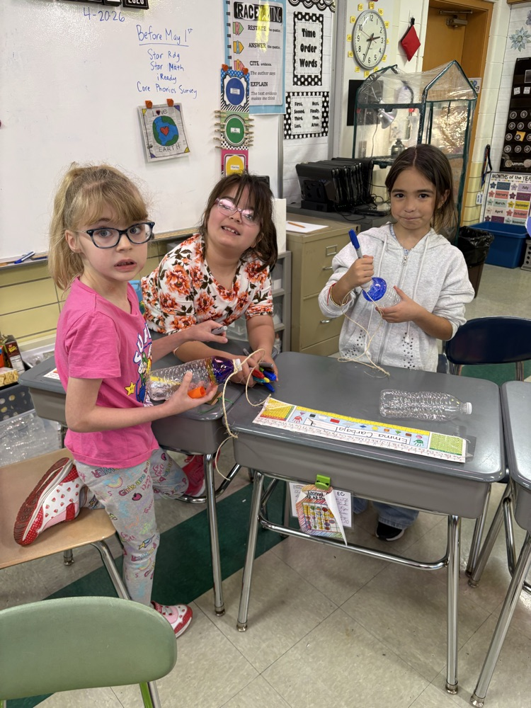 Mrs. Duffner’s and Mrs. Hervieux’s classes are celebrating Earth Week working together to reuse water bottles.
