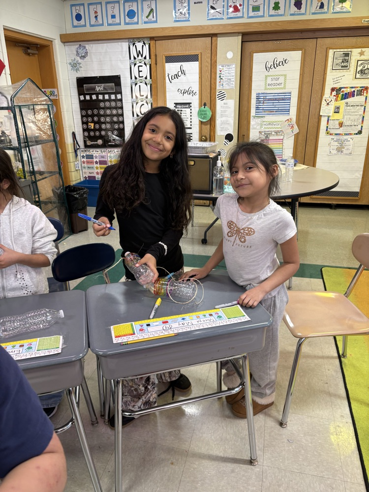 Mrs. Duffner’s and Mrs. Hervieux’s classes are celebrating Earth Week working together to reuse water bottles.