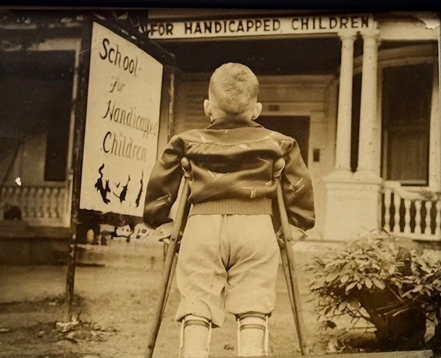 Old picture of child of crutches