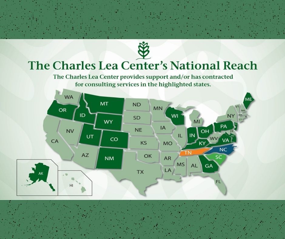Map of The Charles Lea Center's National Reach