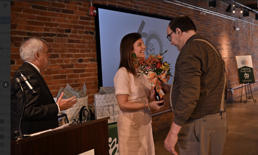 3 people in a presentation