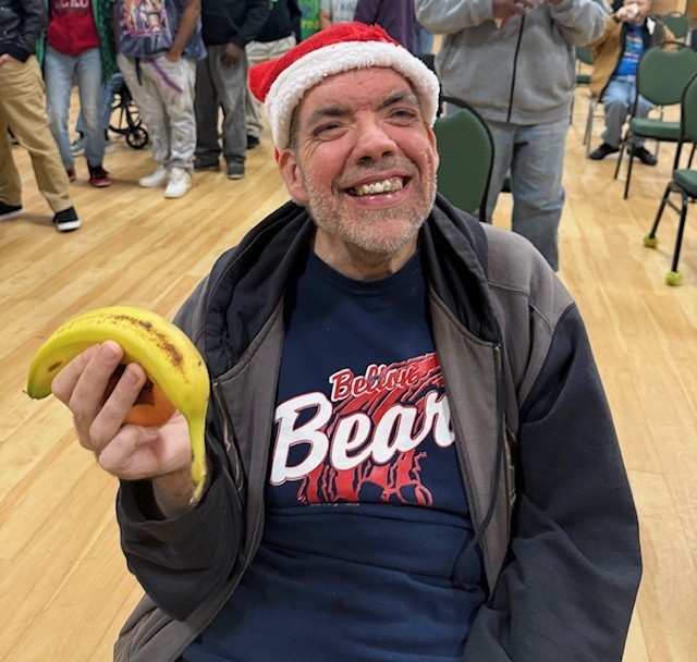 man with banana