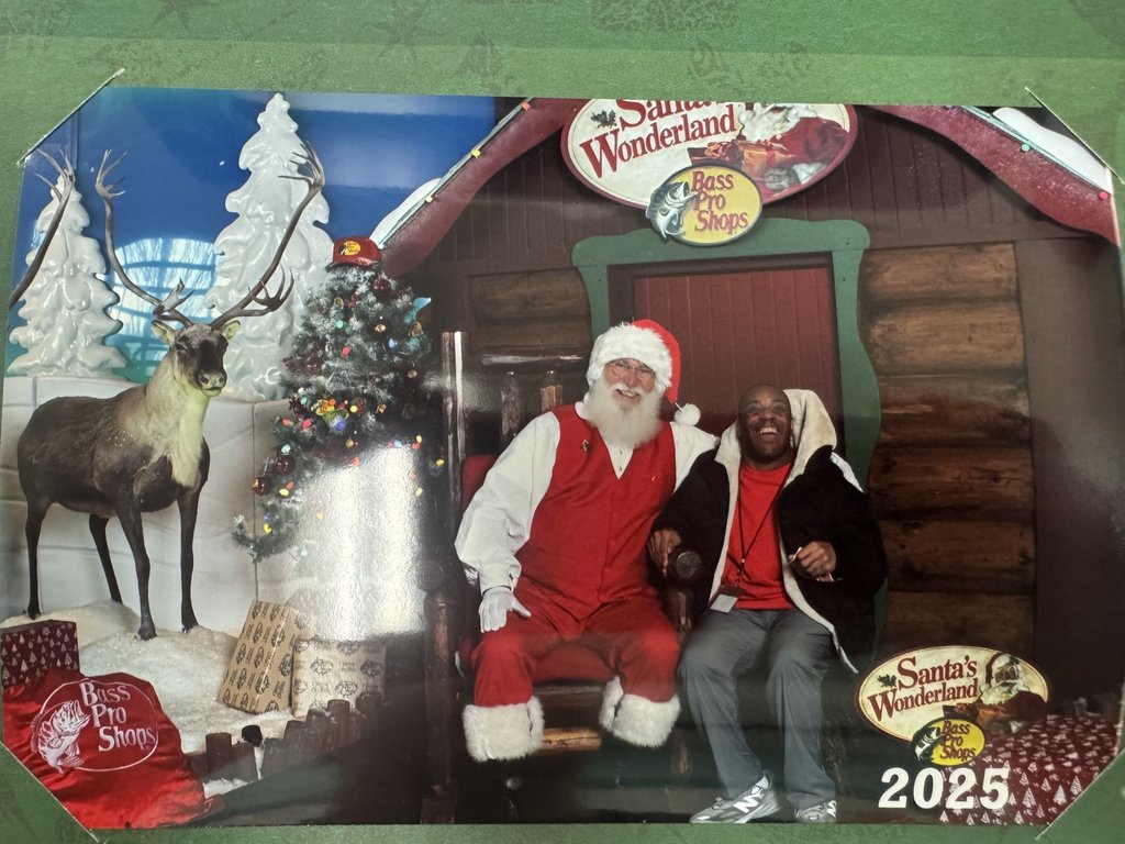 Man with Santa Claus