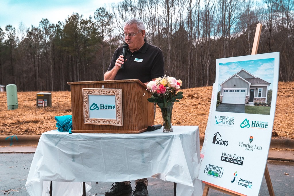 man spreaking at groundbreakng