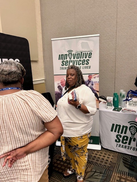 two women at conference